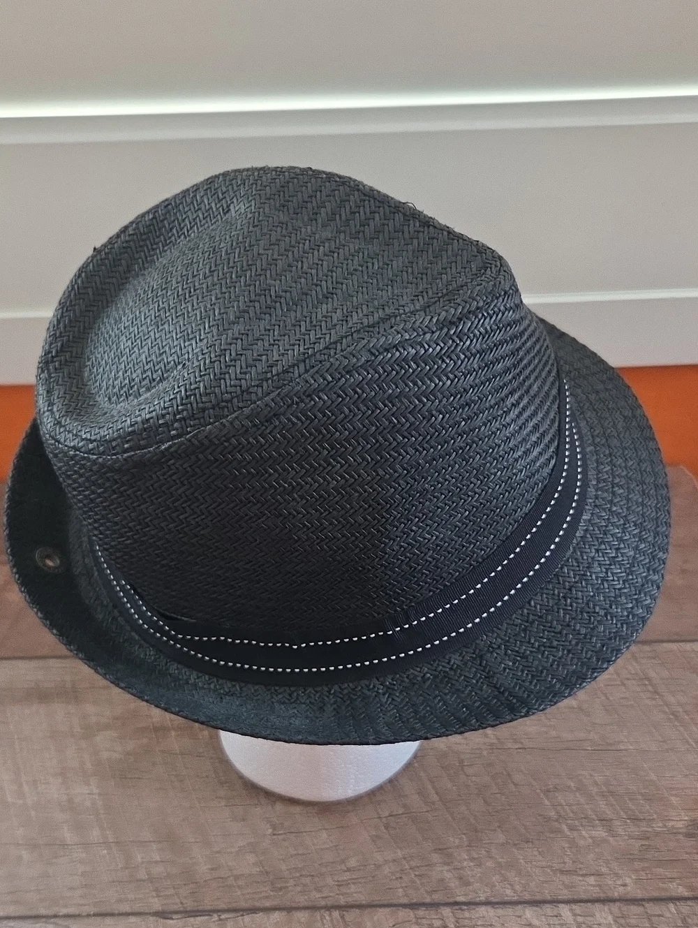 Peter Grimm Black Woven Fedora Hat